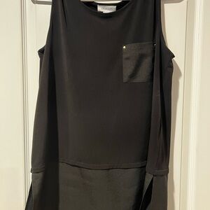 Black sleeveless two tone dressy tank